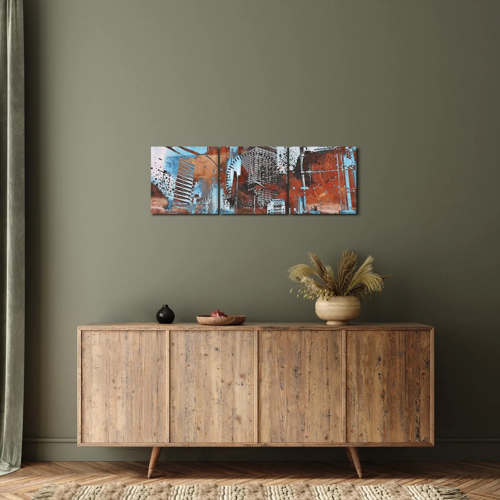 Kép - felhőkarcolók (órával) (90x30 cm)