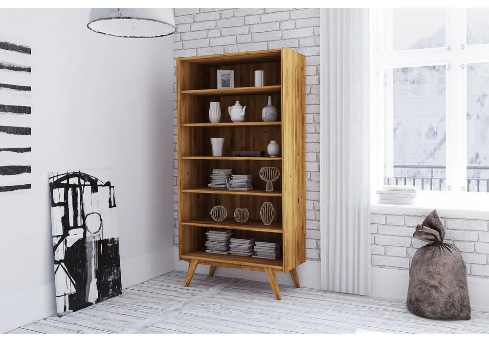 Tölgyfa könyvespolc 100x200 cm Retro - The Beds