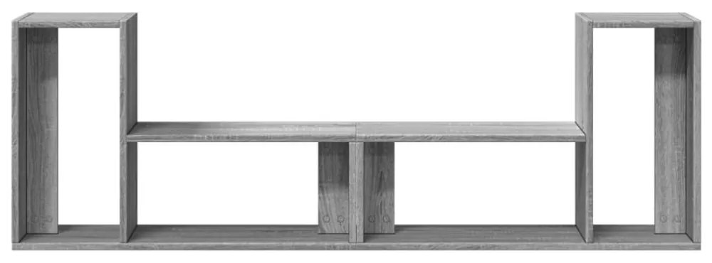 2 db szürke sonoma szerelt fa fali TV-szekrény 75 x 30 x 50 cm