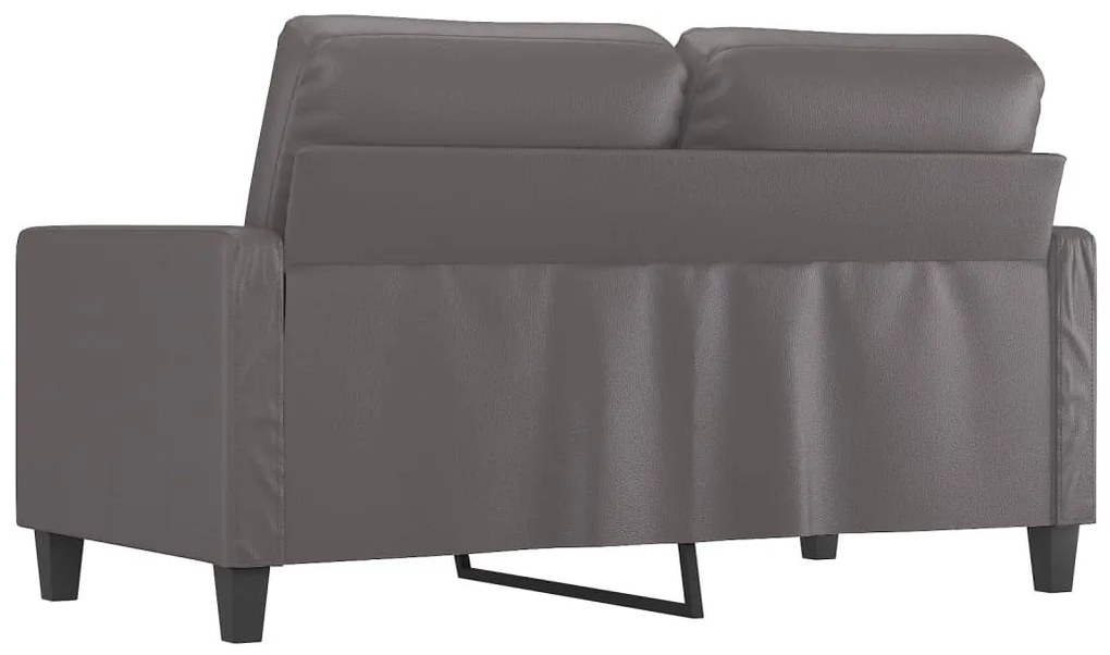 2 személyes szürke műbőr kanapé 120 cm