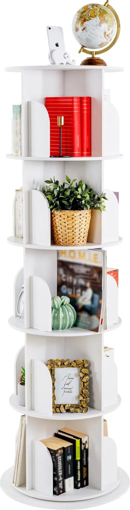 Forgó polcállvány, 5 polc, fehér, ERION TYP 2 + ajándék