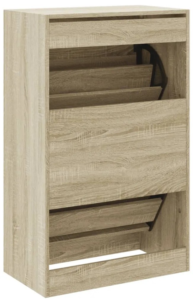 sonoma tölgy színű szerelt fa cipőszekrény 60 x 34 x 96,5 cm
