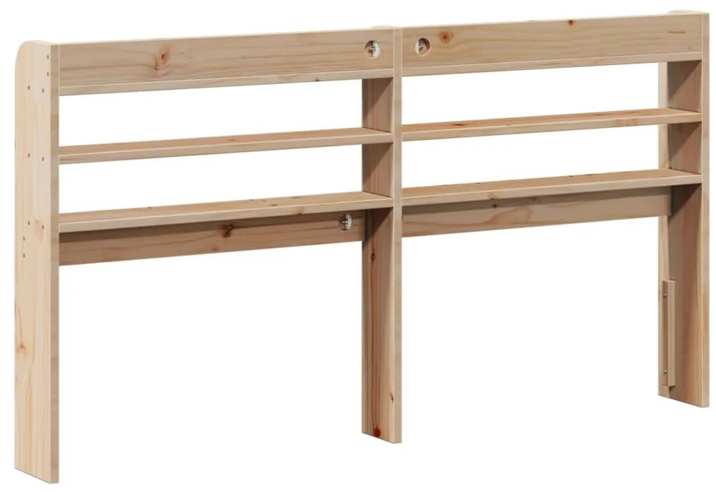 tömör fenyőfa fejtámla polcokkal 140 cm