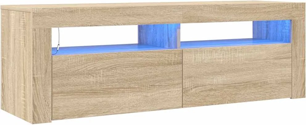 vidaXL sonoma tölgy színű TV-szekrény LED-lámpákkal 120 x 35 x 40 cm