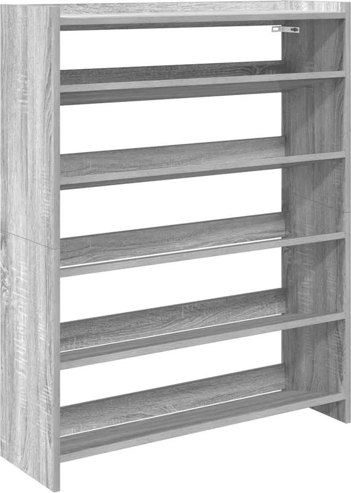 vidaXL szürke sonoma színű szerelt fa cipőtartó 80x25x100 cm