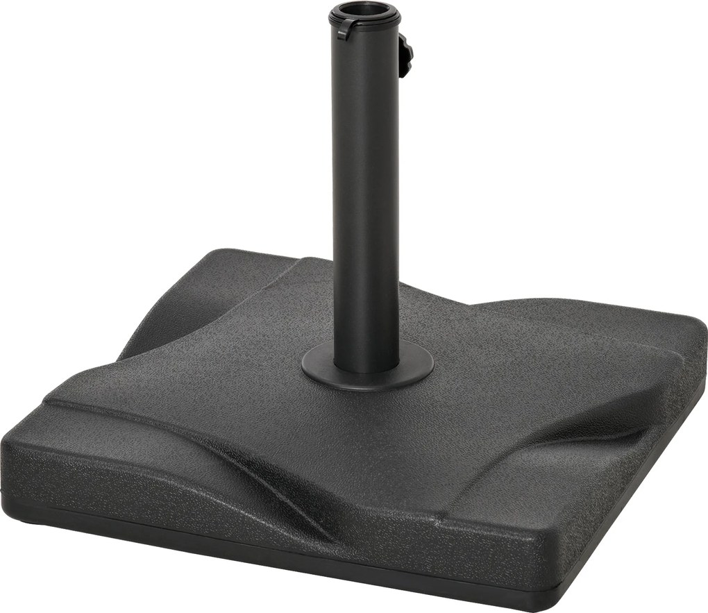Outsunny Napernyő Állvány 20 kg-os Napernyő Állvány 32/38/48 mm-es Napernyő Talp Kert Terasz Erkély Cement 41.5 x 41.5 Fekete | Aosom