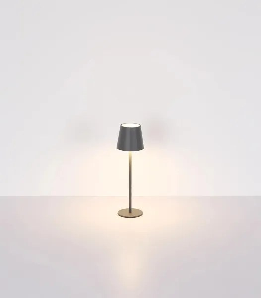 Globo 58488G-LED Dimmelhető érintéses tölthető kültéri asztali lámpa VANNIE 3W/5V IP54 1800mAh szürke