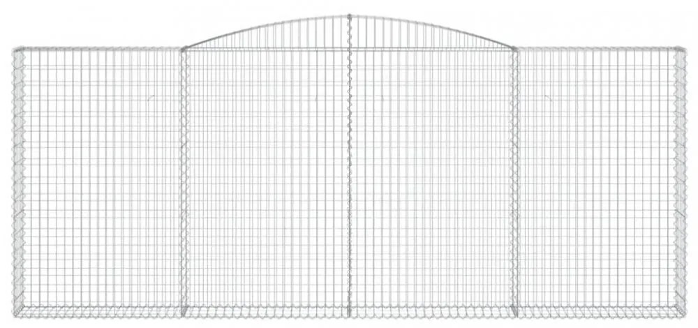 3 db íves horganyzott vas gabion kosár 400x30x160/180 cm