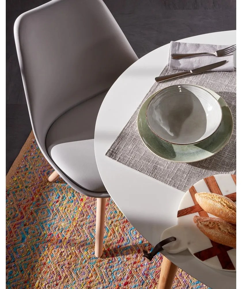 Fehér bővíthető étkezőasztal fehér asztallappal 90x120 cm Oqui – Kave Home