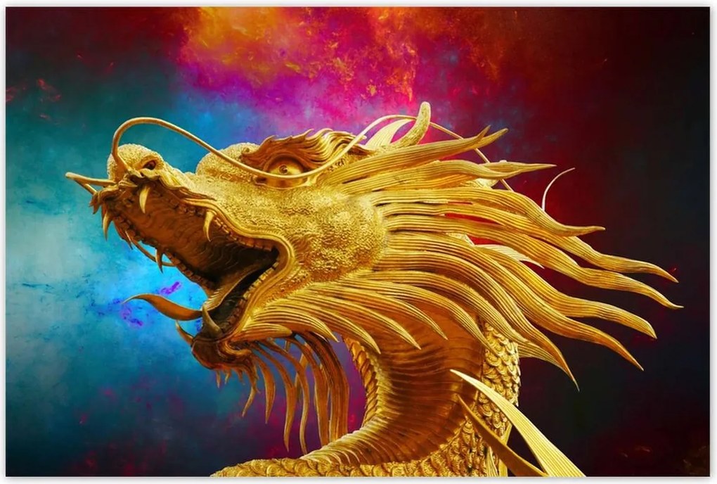 Poszterek 120x80 Arany kínai sárkány