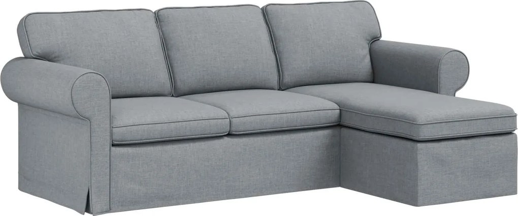 vidaXL Kanapé Világosszürke 215 x 138 x 80 cm szövet