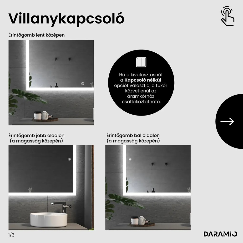 Tükör LED világítással F1