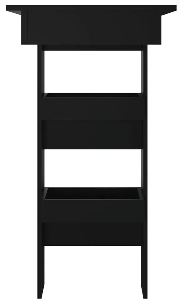 Fekete fatermék fali bárasztal 102 x 45 x 103,5 cm