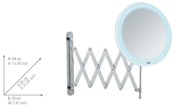 WENKO 24102100 - BARONA tükör 20x34 cm fényes króm