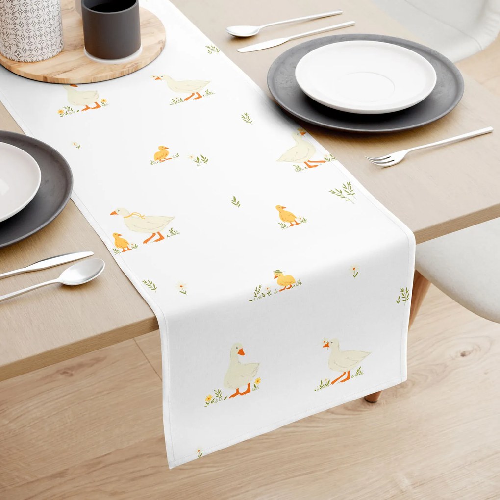 Goldea pamut asztali futó - kacsák 35x180 cm