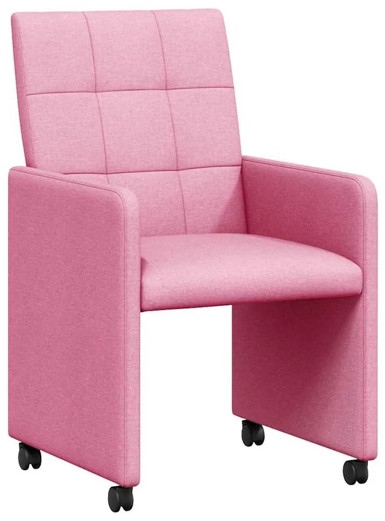 Kerekes Étkező Székek 2 pcs Rózsaszín 58 x 65 x 94 cm szövet