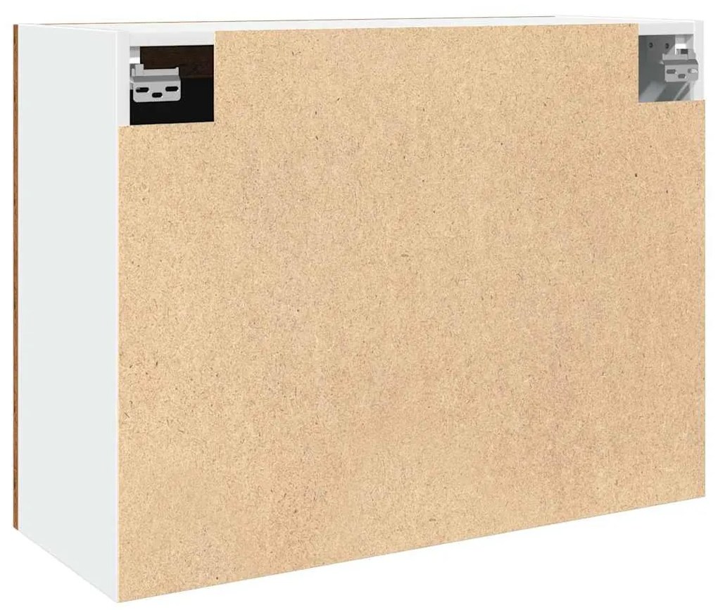 antik fa színű szerelt fa függő üvegszekrény 80 x 31 x 60 cm