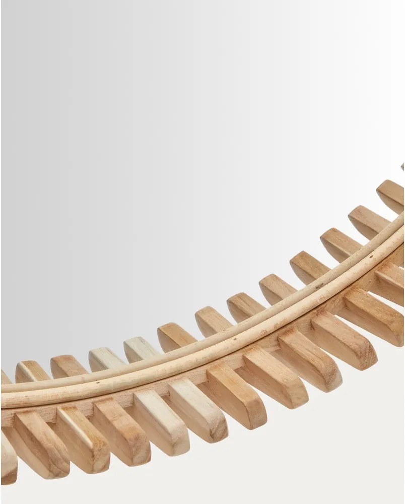 Fali tükör tömörfa kerettel ø 80 cm Polke – Kave Home