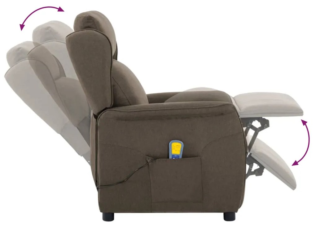 Masszázsszék párnával Tópszínű 67.5 x 93.5 x 101.5 cm szövet