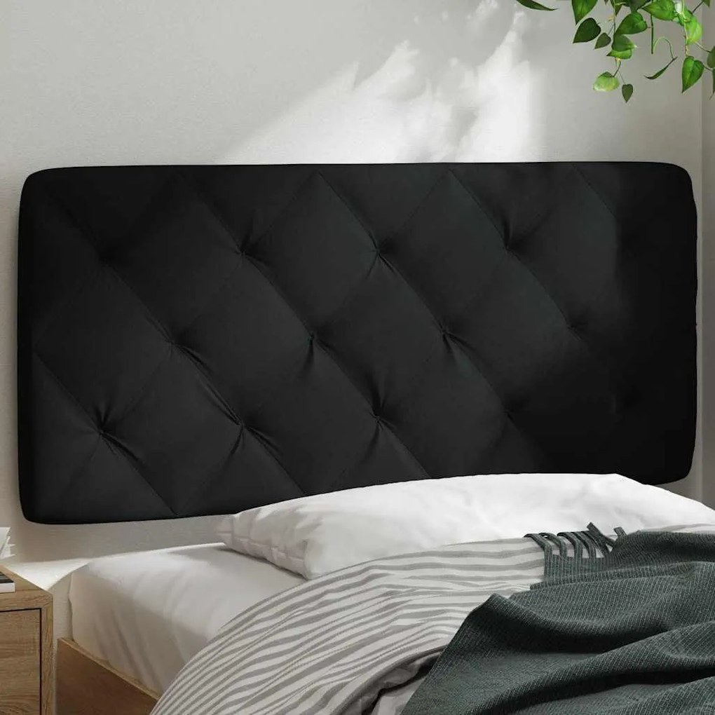 fekete szövet fejtámla párna 100 cm