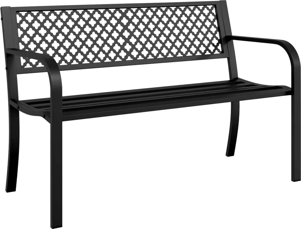 vidaXL fekete acél kerti pad 119 cm