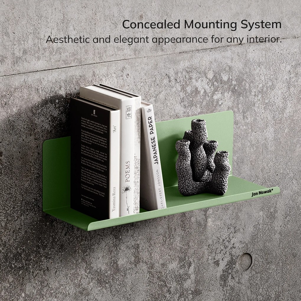 Fali polc JOANNE 400 mm, Fresh Style: pasztellzöld