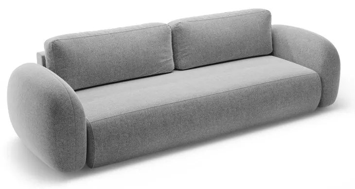 Világosszürke zsenília kinyitható-tárolóhelyes kanapé 262 cm Tonale – Cosmopolitan Design