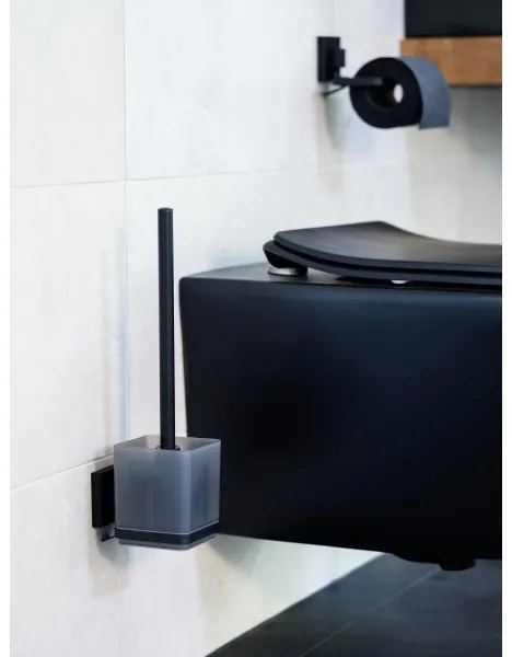 WENKO 71450800 - VACUUM-LOC QUADRO ED WC-készlet, 9,5 x 37 cm, fekete