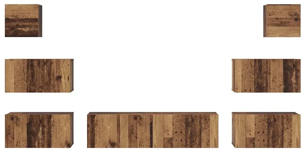 TV szekrény garnitúra 8 pcs Régi fa 60 x 30 x 30 cm Faanyag