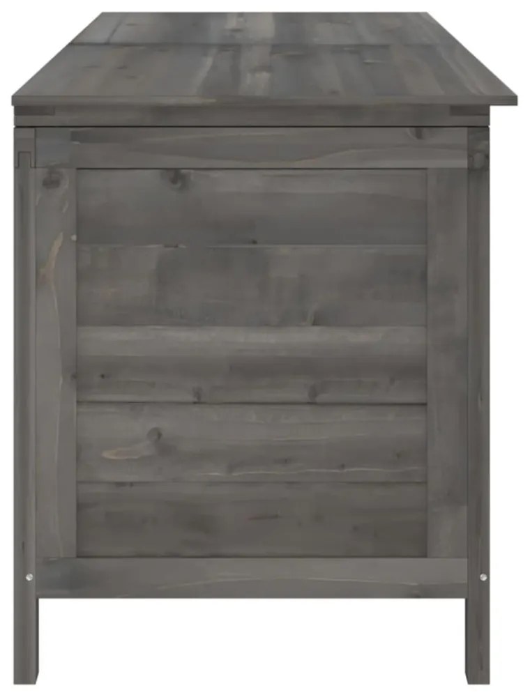 antracit tömör fenyőfa kerti tárolóláda 150 x 50 x 56,5 cm