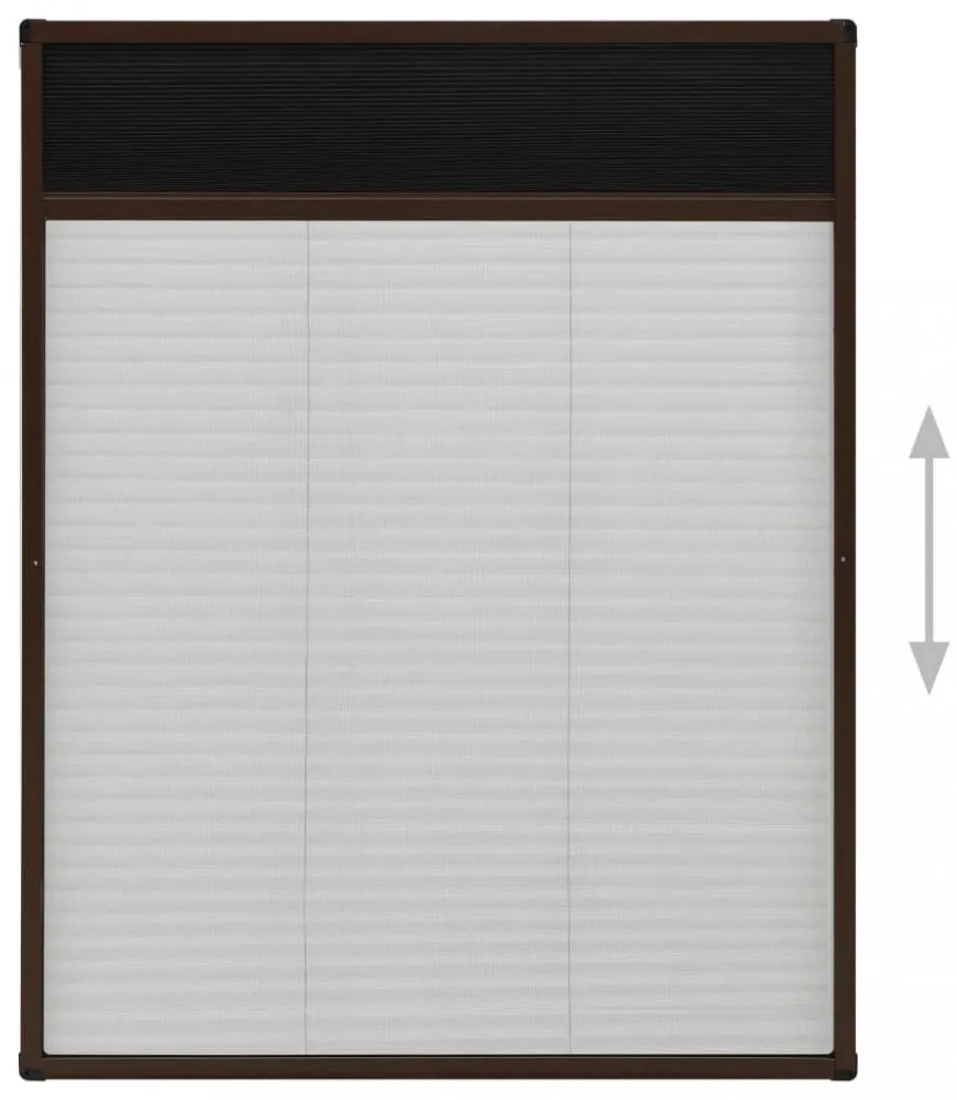 barna alumínium pliszé ablakszúnyogháló 80 x 100 cm