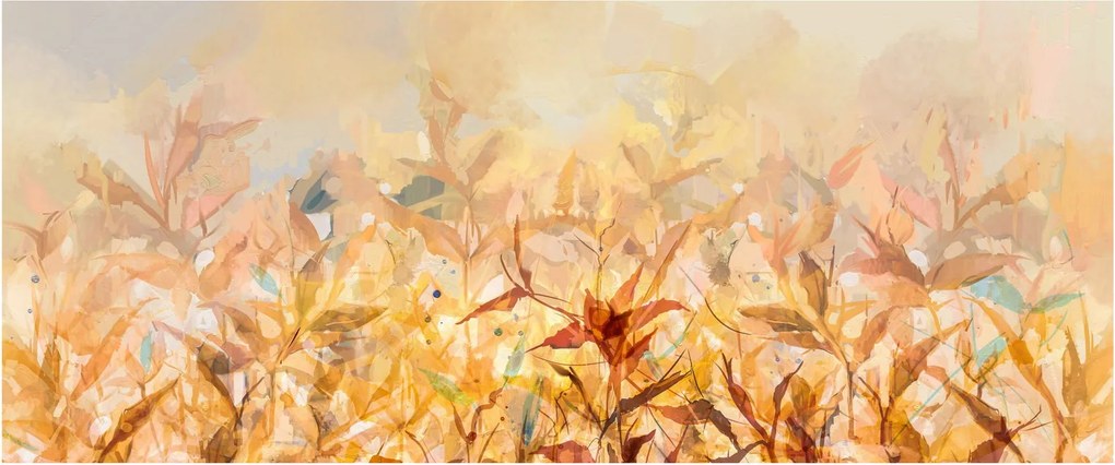 Kép - levelek az ősz színében, olajfestmény (120x50 cm)