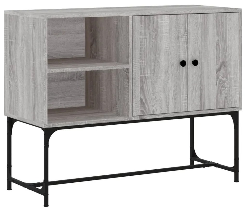 szürke sonoma színű szerelt fa tálalószekrény 100x40x79,5 cm