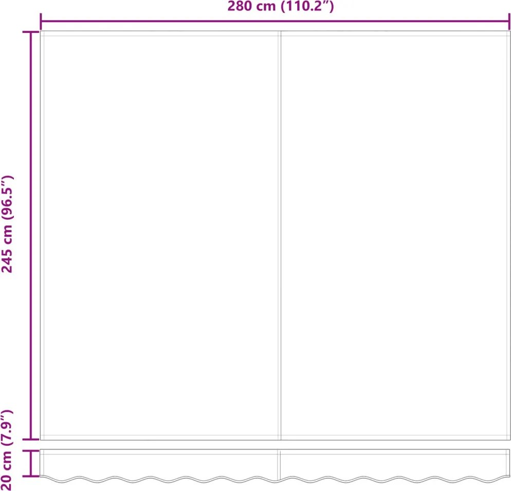 Behúzható napellenző Világosszürke 300 x 250 cm