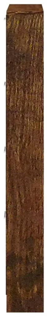 füstös tölgy színű szerelt fa cipősszekrény 59x17x150 cm