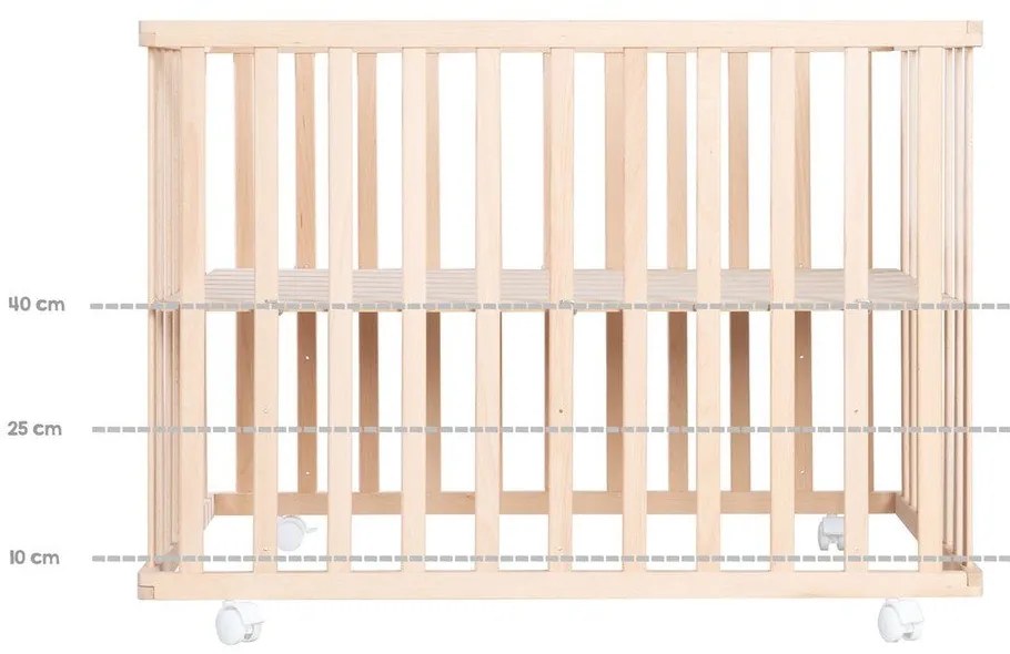 Natúr színű gurulós járóka 100x75 cm Jumbo Twins – Roba