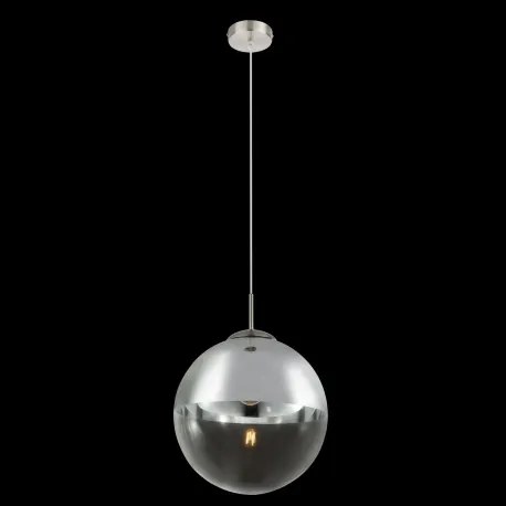 Globo 15853 Függeszték, nikkel matt, üveg átlátszó,króm, ø: 300, Foglalat típusa:1xE27 60W 230V