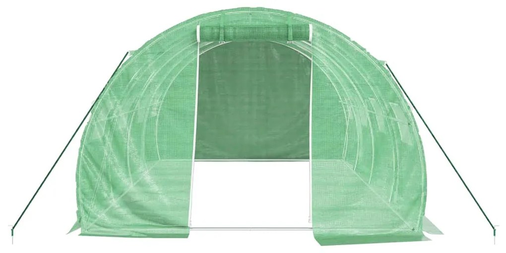 zöld acélvázas melegház 12 m² 4 x 3 x 2 m