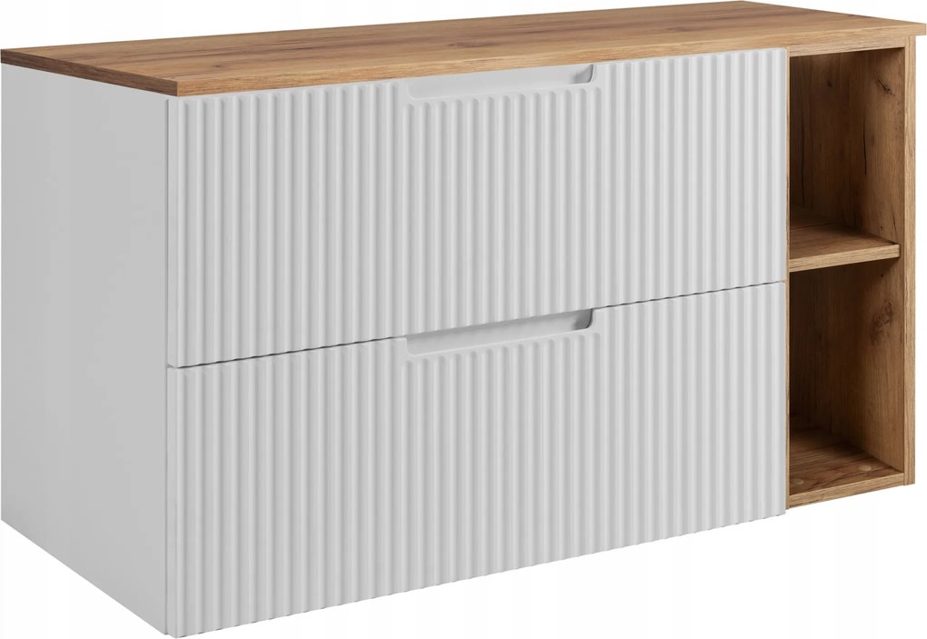 Fürdőszoba szekrény Mosdó Alá 100 fehér tölgy divatos Mdf Frontok