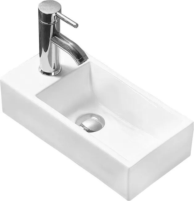 Mexen Inez jobb oldali munkalapra szerelhető mosdókagyló 45 x 25 cm, fehér - 21434500R