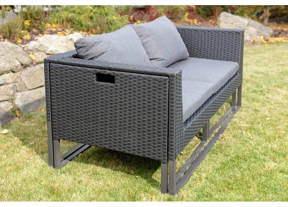 Diamond szürke mesterséges rattan kerti bútorszett - Bonami Essentials