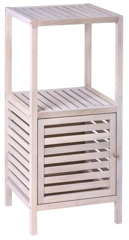 Fürdőszoba és előszoba polc Norway Natural White, Wenko, 3 polc, 39,5x86x35,5 cm, diófa, természet