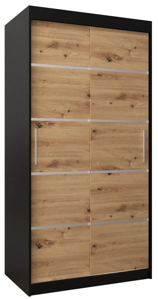 Ruhásszekrény 100 cm Verika 1 100 (fekete + artisan tölgy). 1063677