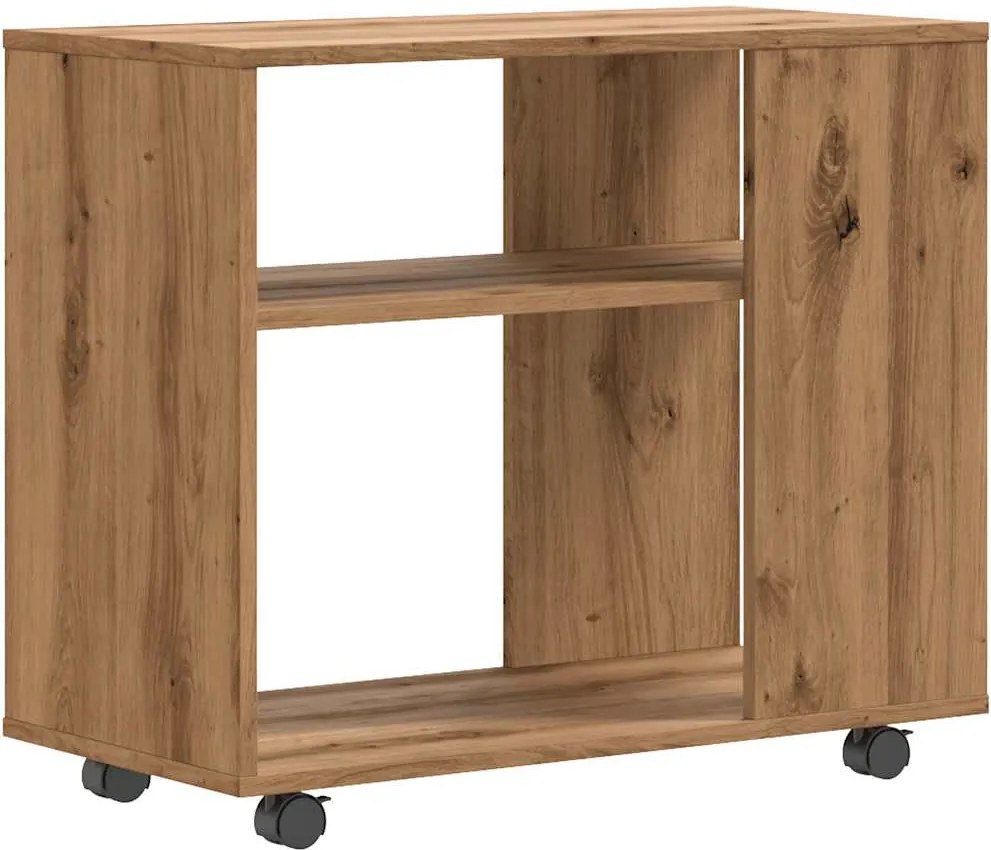 vidaXL oldalasztal kézműves tölgy 70x35x55 cm műszaki fa