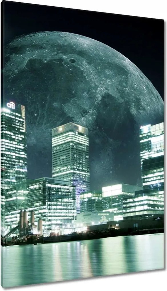 Vászonkép 80x120 Hold a város felett