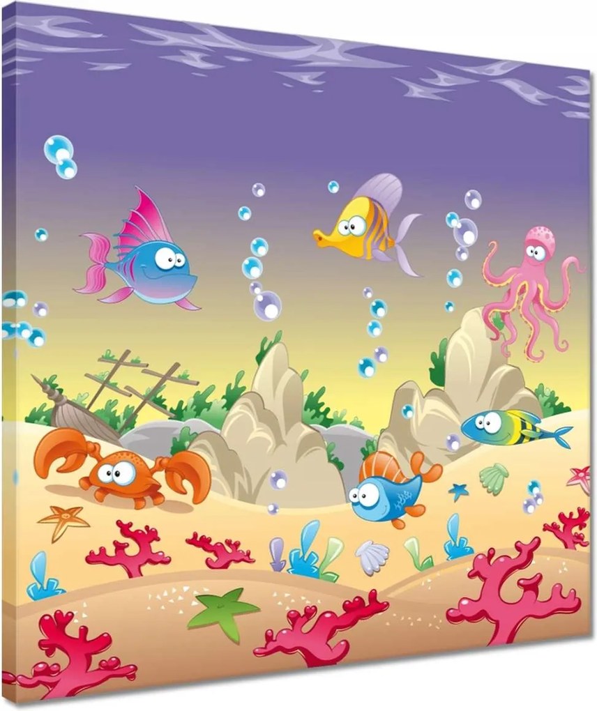 Vászonkép 40x40 A vidám halak víz alatti világa