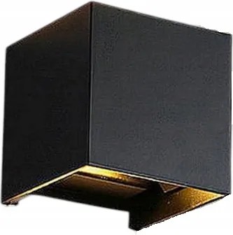 Led fali lámpa 12W IP65 fekete felső alsó állítható 3000K meleg fehér kert