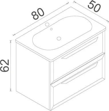 Nuvola mosdószekrény, 80 cm – TR785PNC1161