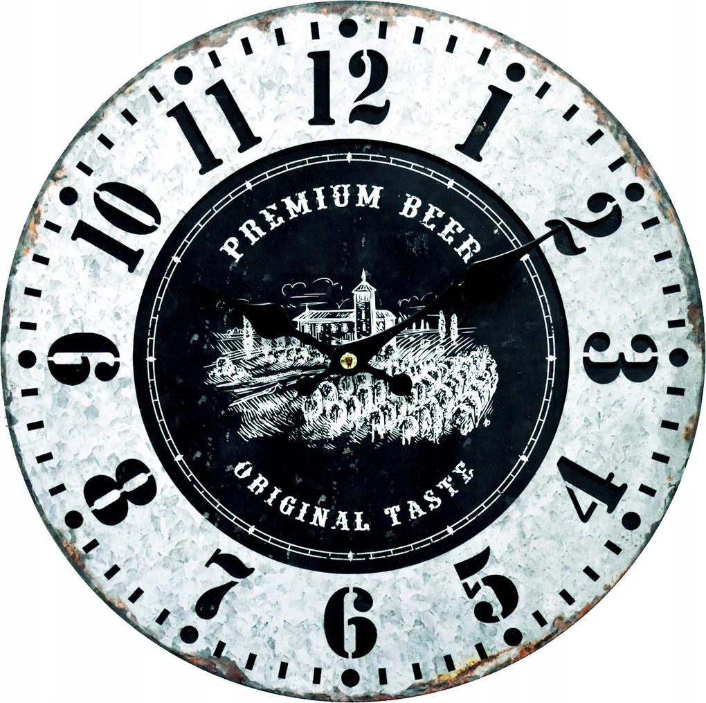 Vintage Falra Akasztható Falióra Nappali Konyha Csendes Folyékony 34cm