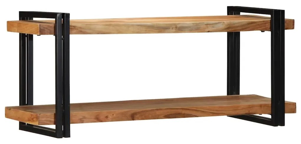 fali polc 110x33x45 cm tömör fa akácfa